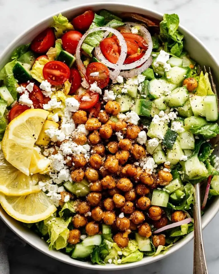 Roasted Chickpea Greek Salad with Lemon-Herb Dressing Recipe