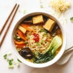 Easy Vegan Ramen with Crispy Tofu and Miso-Roasted Vegetables Recipe