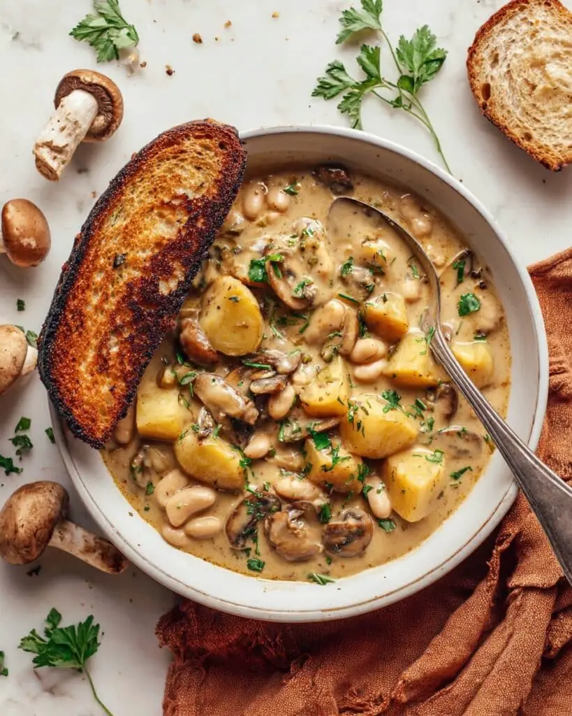 Cozy White Bean Mushroom Stew (Vegan) Recipe