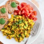 Easy Vegan Chickpea Flour Scrambled Eggs (No Tofu) Recipe