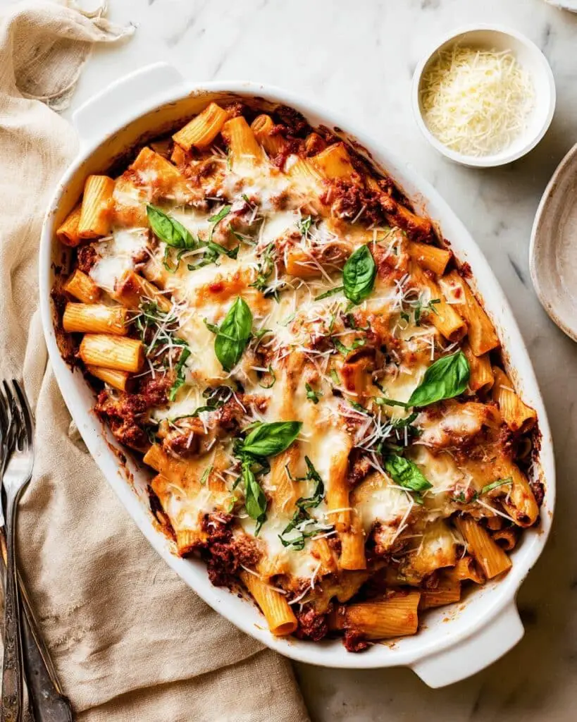 Baked Rigatoni with Ground Beef Recipe
