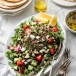 Sexy Lentil Salad with Feta, Tomato, Cucumber, and Lemon Dressing Recipe