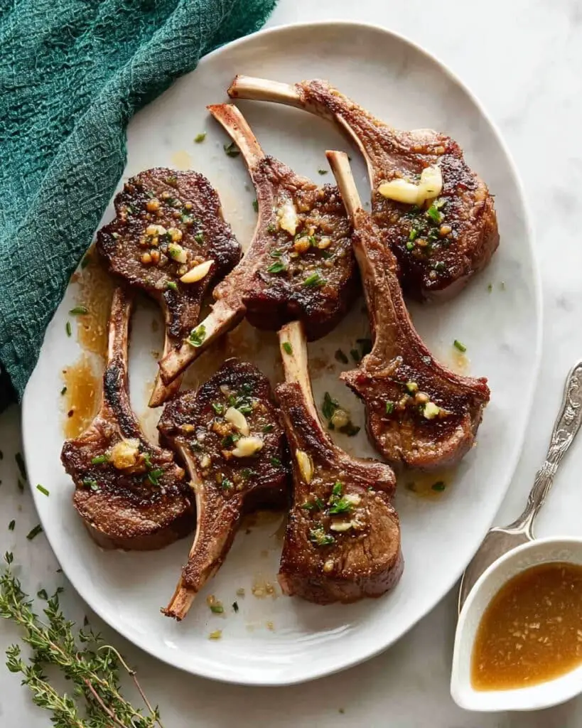 Garlic Butter Herb Sear Lamb Chops Recipe
