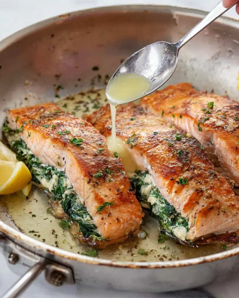 Creamy Stuffed Spinach Salmon Recipe