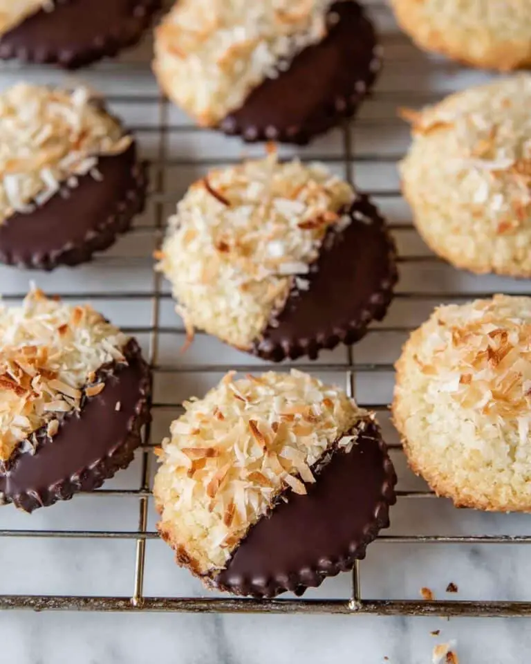 Coconut Shortbread Cookies with Chocolate and Toasted Coconut Recipe