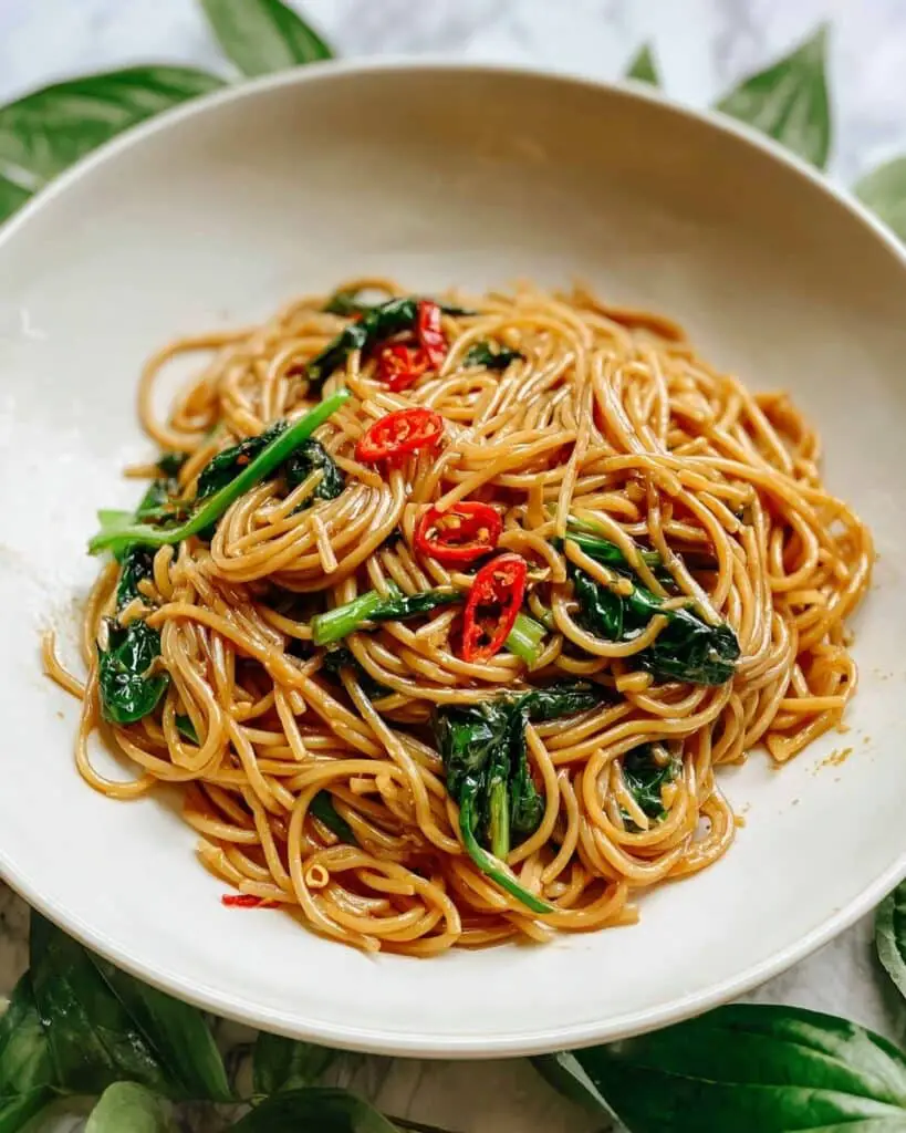 Veggie Lo Mein Spaghetti Noodles Recipe