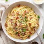 Homemade Pasta Carbonara with Bacon Recipe