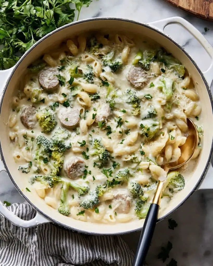 One Pan Chicken Sausage Orzo Recipe