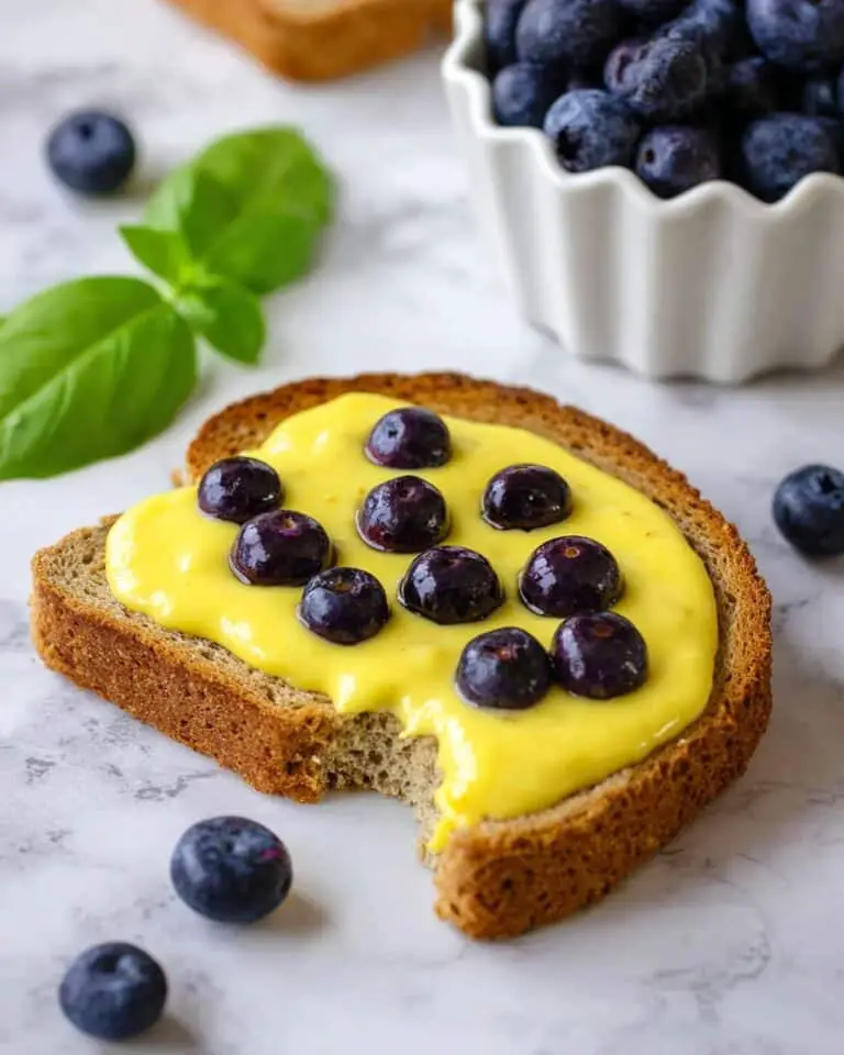 TikTok Yogurt Custard Toast with Blueberries (Air Fryer & Oven) Recipe