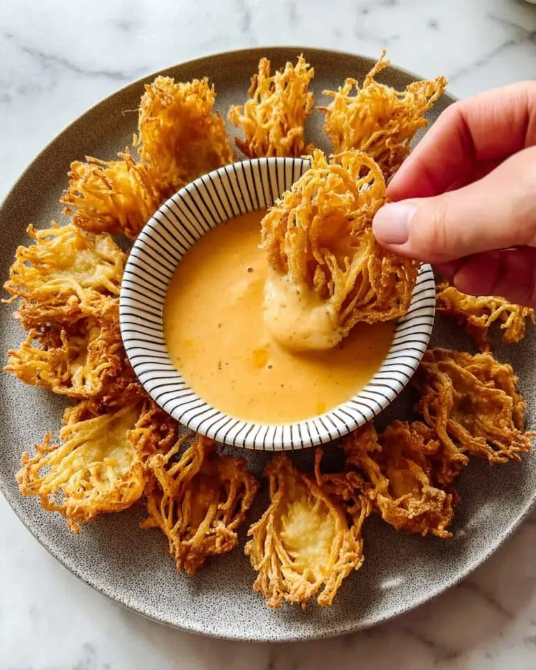 Fried Enoki Mushrooms with Spicy Mayo Dipping Sauce Recipe