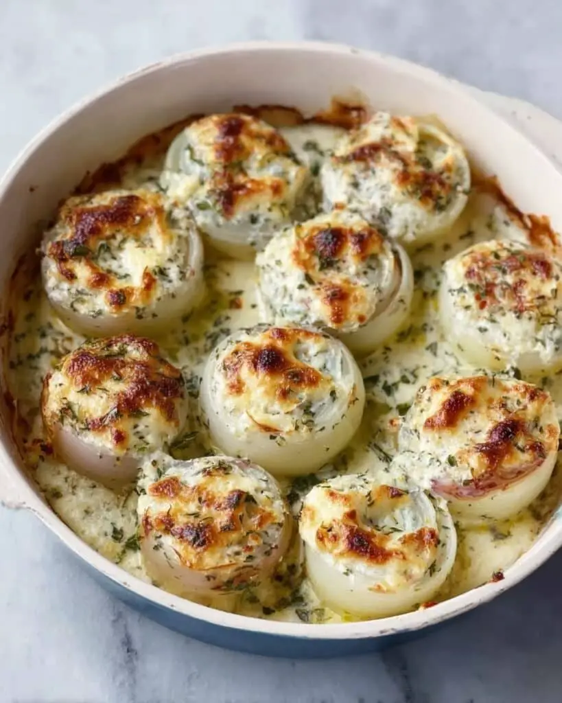 Baked Stuffed Onions with Parmesan Cream Recipe