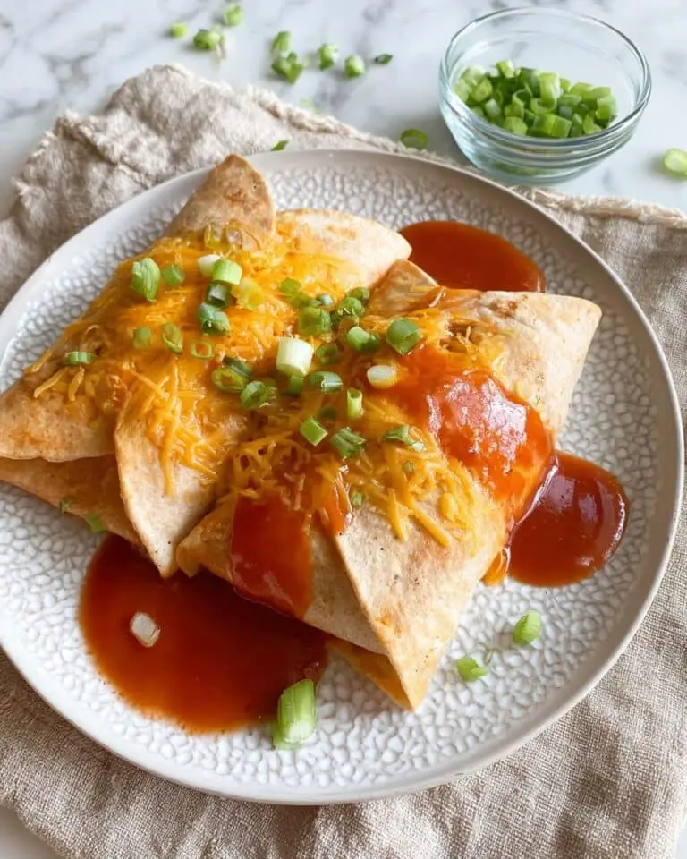 Air Fryer Chicken Chimichangas with Enchilada Sauce and Toppings Recipe