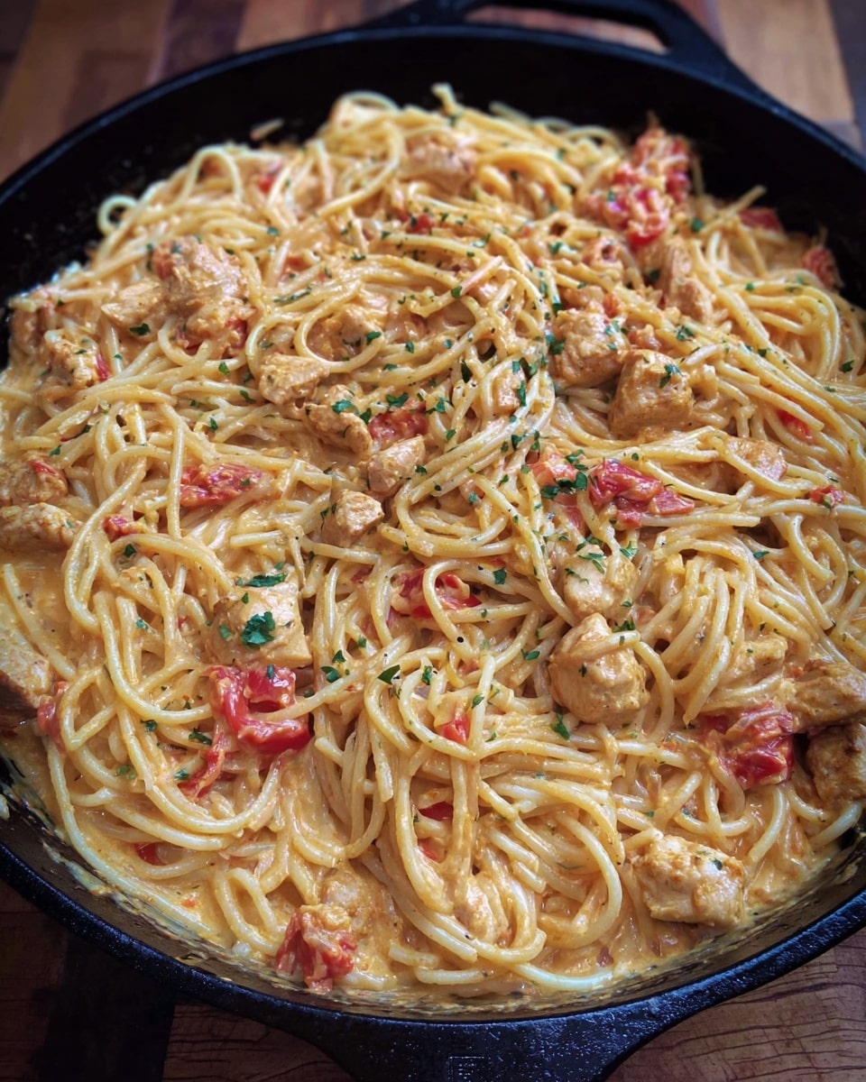A white round plate sits on a white marbled surface, holding a serving of spaghetti pasta mixed with small chunks of light brown cooked meat and small pieces of red tomato, all coated in a smooth, light orange sauce with a slight shine, sprinkled with green herbs. On the top right side of the plate, there is a fresh salad made of light green lettuce, bright orange shredded carrots, creamy white cheese shreds, and some dark green spinach leaves. The pasta and salad are placed side by side, filling the plate without overlapping. Photo taken with an iphone --ar 4:5 --v 7