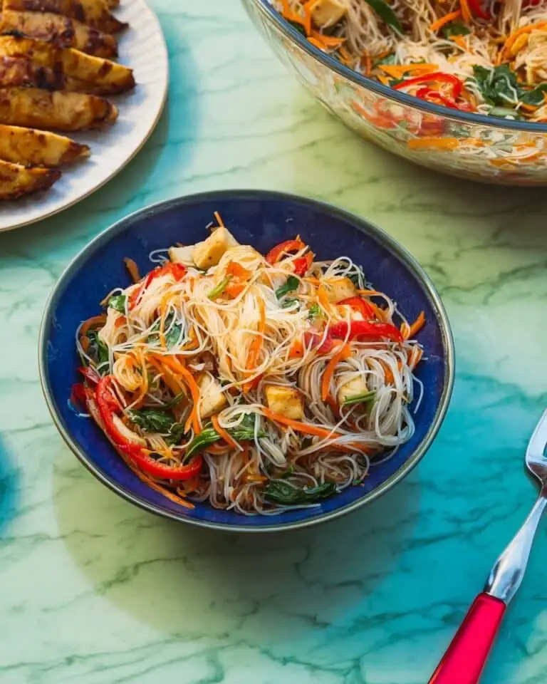 Spring Roll Bowl with Peanut Dressing and Grilled Chicken Recipe