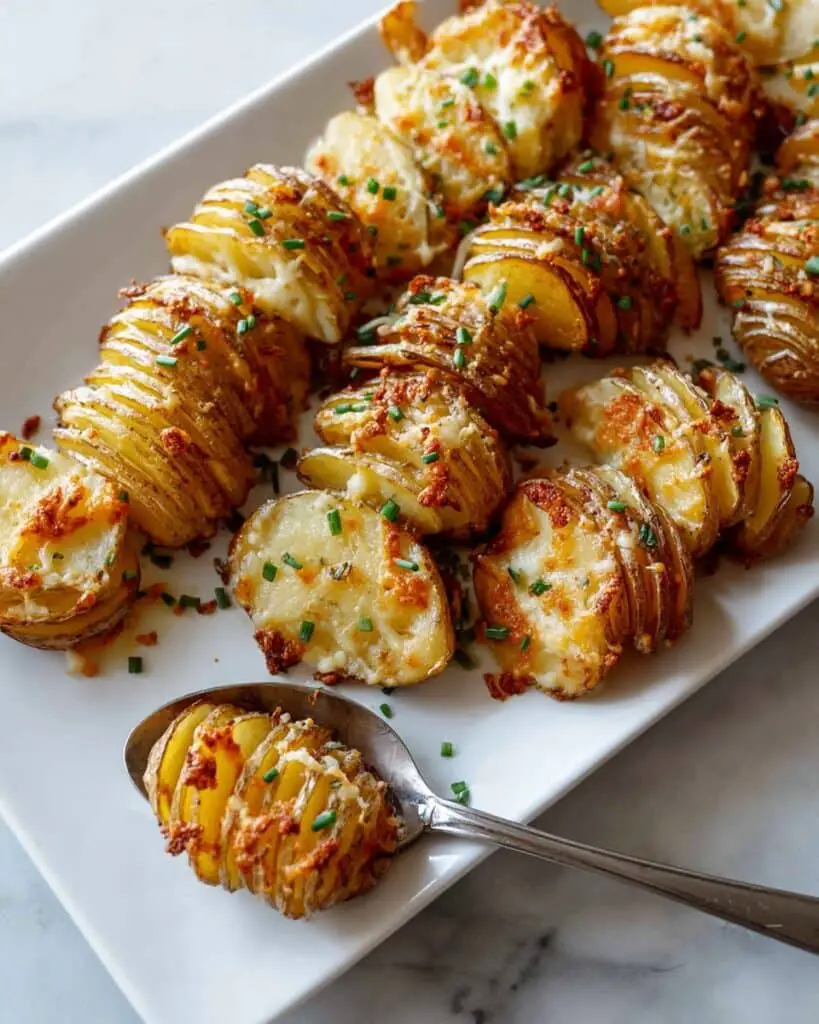 Mini Hasselback Potatoes with Cheddar and Chives Recipe