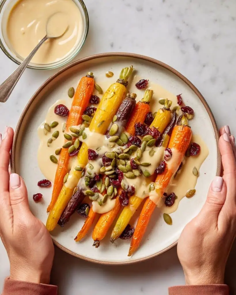 Roasted Carrots with Maple Tahini Sauce Recipe