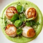 Scallops with Bacon, Shallot & Pea Purée Recipe