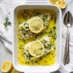 Baked Halibut with Lemon Garlic Butter Recipe