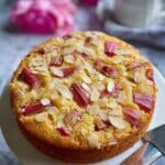 Rhubarb and Orange Almond Cake with Rose Water Recipe