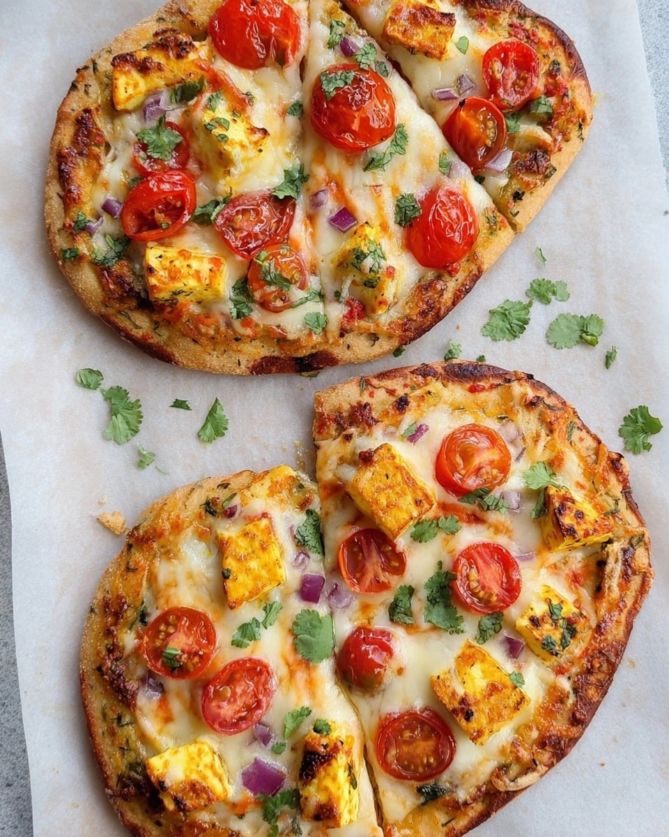 Tandoori Paneer Naan Pizza in Air Fryer and Oven Recipe