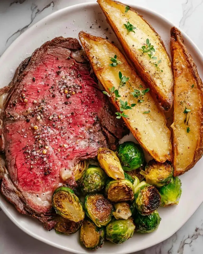 Small Standing Rib Roast with Garlic Herb Butter Recipe