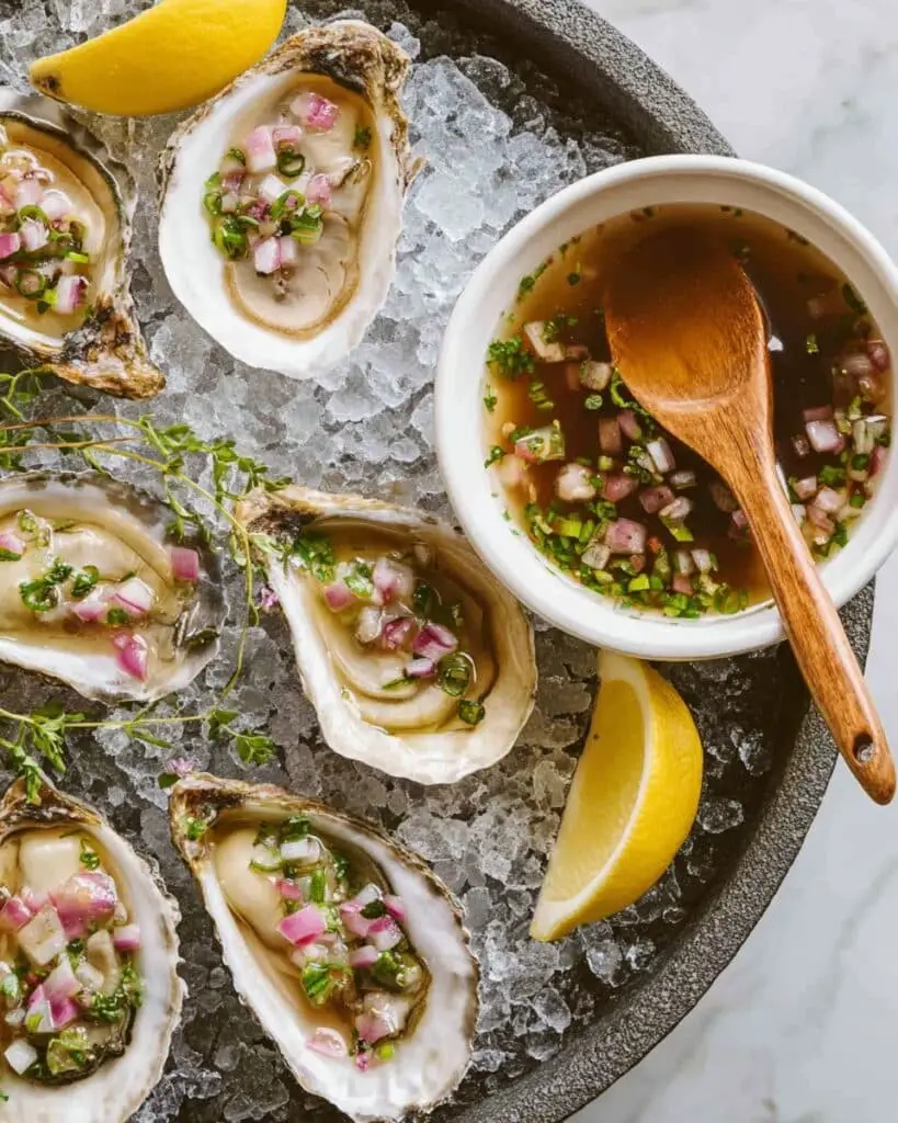 Raw Oysters with Mignonette Sauce Recipe