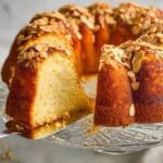 Almond Pound Cake with Sliced Almonds and Cream Recipe