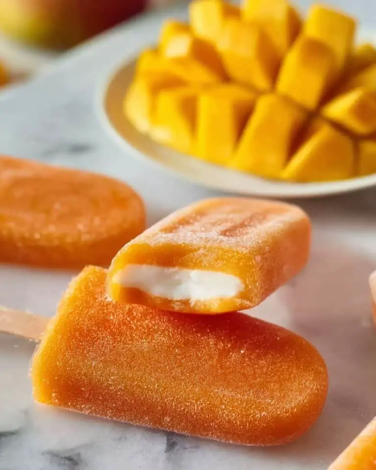 Mango Popsicles with Creamy Vanilla Filling Recipe