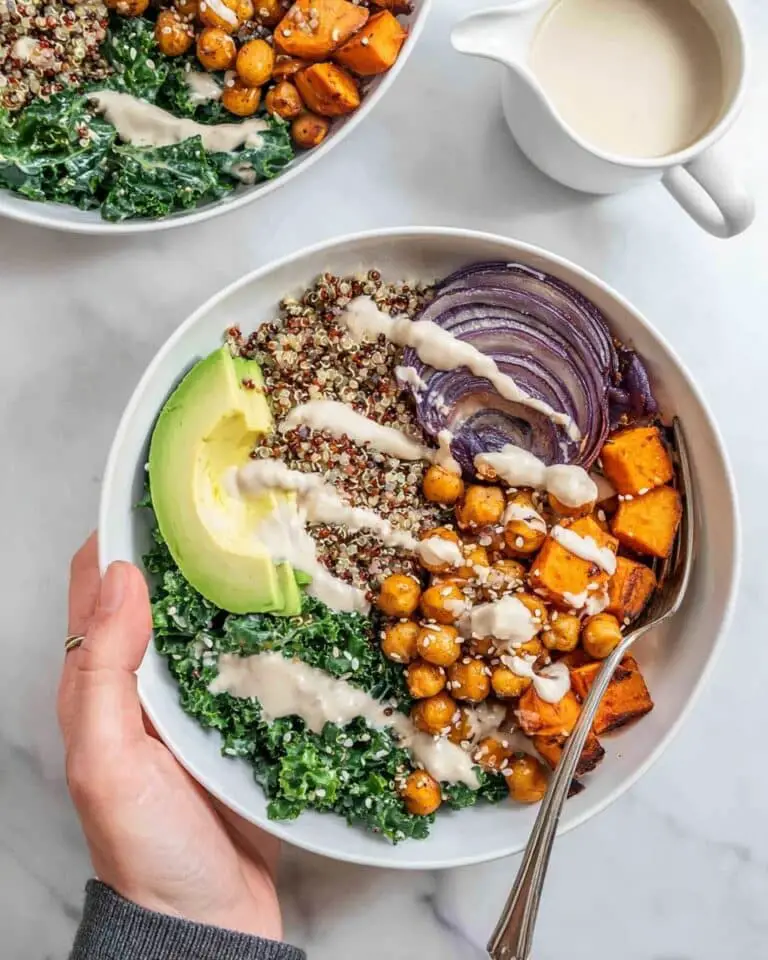 Vegan Sweet Potato Chickpea Buddha Bowl Recipe