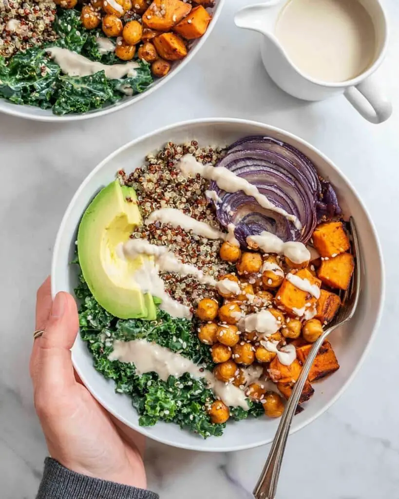 Vegan Sweet Potato Chickpea Buddha Bowl Recipe