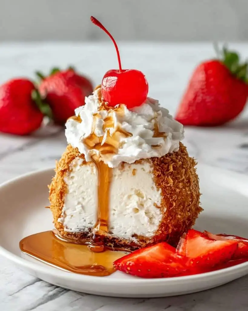 Fried Ice Cream with Crunchy Corn Flake Coating Recipe