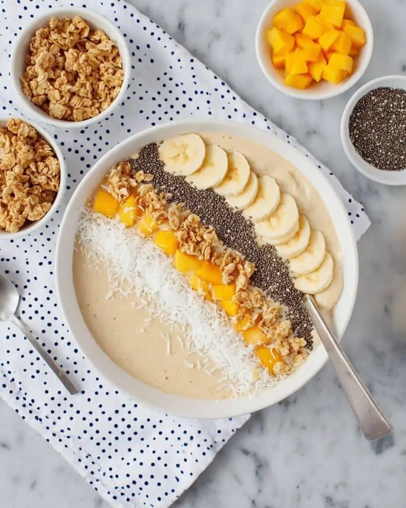 Peach Oatmeal Smoothie Bowl Recipe