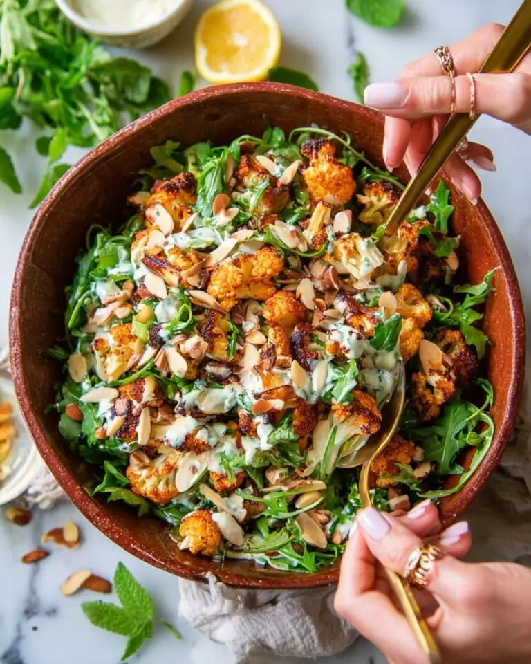 Roasted Cauliflower Salad with Harissa, Chickpeas, and Lemon-Tahini Dressing Recipe