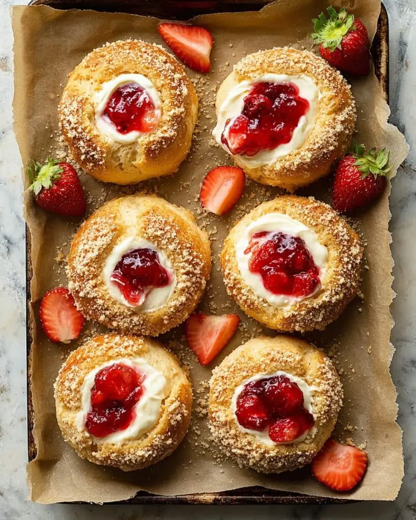 Strawberry Cheesecake Vatrushka Buns Recipe