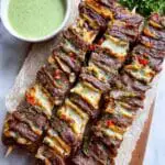 Tortilla Kebabs with Garlic Herb Yogurt Dip Recipe