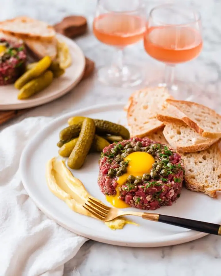 Classic Beef Steak Tartare with Cornichons and Egg Yolk Recipe