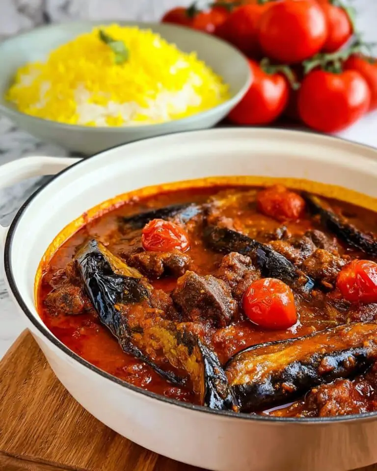Khoresh Bademjan: Persian Eggplant Stew with Lamb Recipe