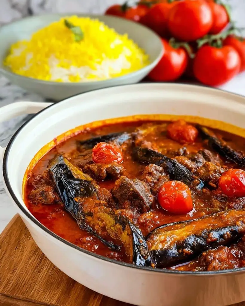 Khoresh Bademjan: Persian Eggplant Stew with Lamb Recipe