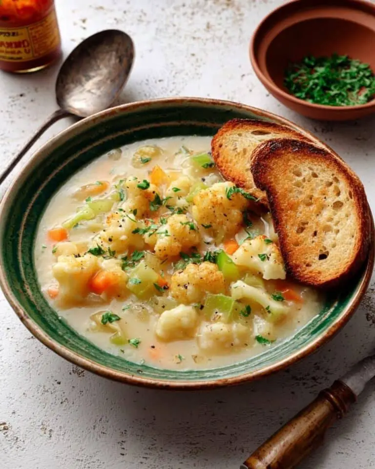 Creamy Cauliflower Soup with Cheddar and Hot Pepper Sauce Recipe