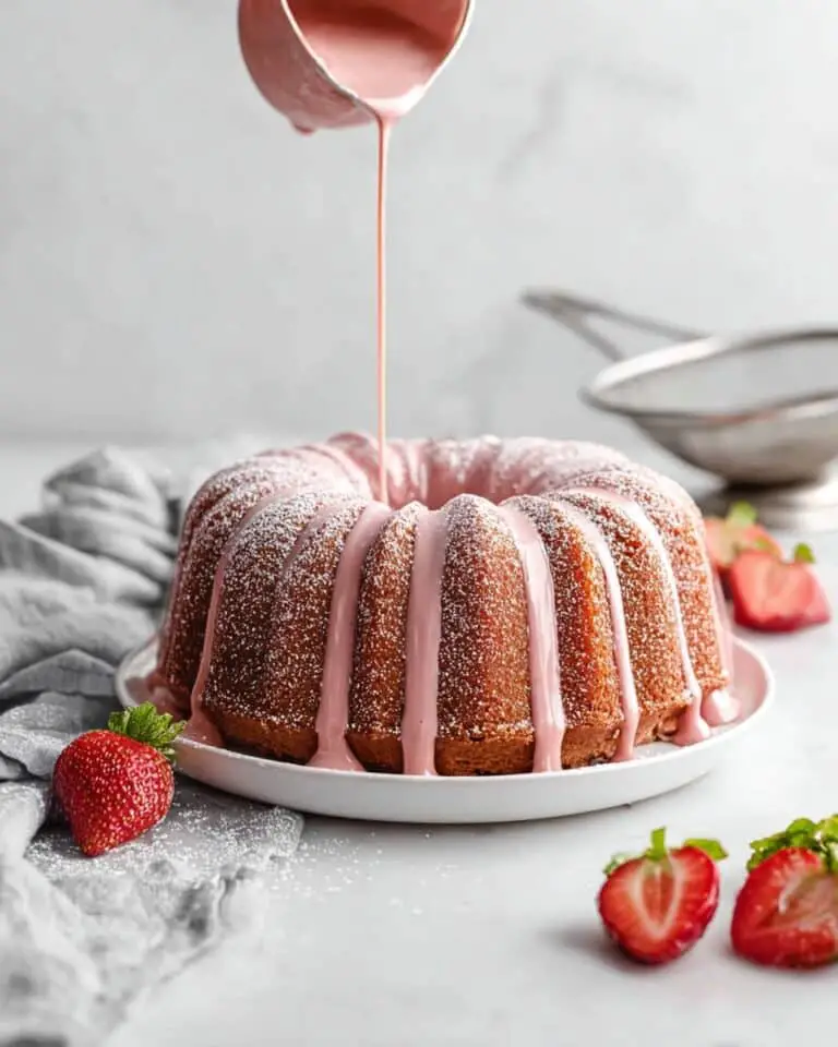 Fresh Strawberry Pound Cake with Strawberry Glaze Recipe