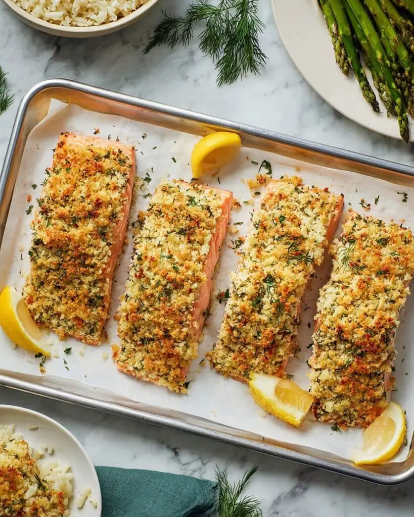 Baked Salmon with Panko-Dill Crust Recipe
