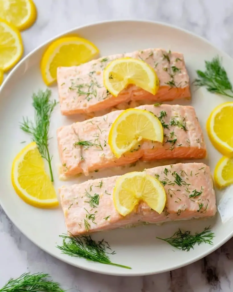 Slow Cooker Poached Salmon with Herbs and Lemon Recipe