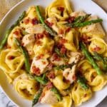 Creamy Chicken and Tortellini with Asparagus and Bacon Recipe