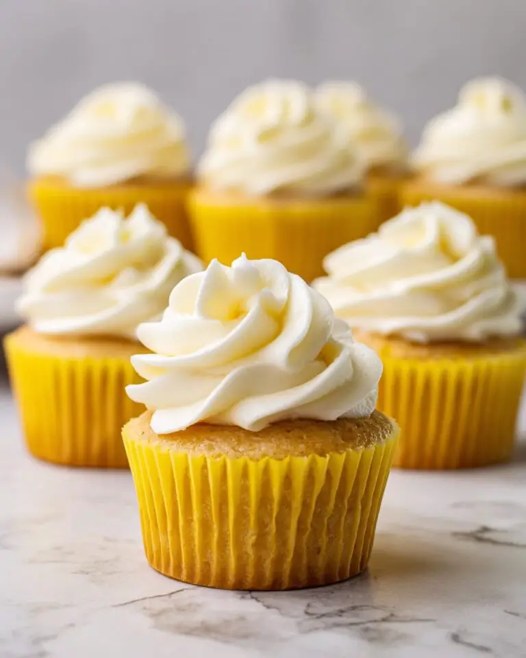 Lemon Vanilla Cupcakes with Fluffy Frosting Recipe