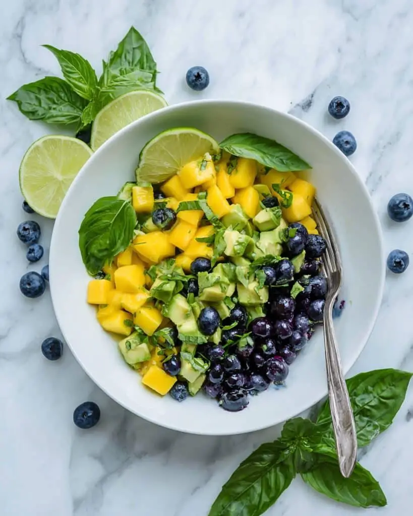 Mango Avocado Salad with Blueberries and Fresh Herbs Recipe