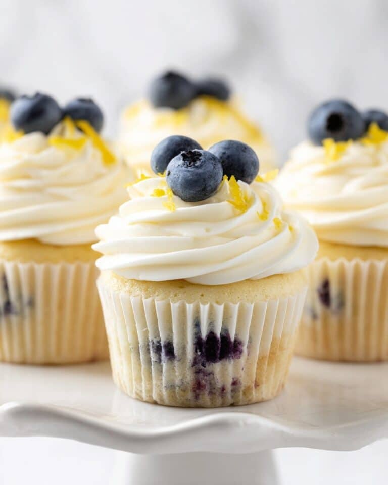 Lemon Blueberry Cupcakes with Lemon Cream Cheese Frosting Recipe