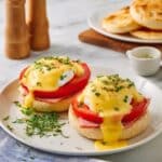 Eggs Benedict with Tomato and Hollandaise Sauce Recipe