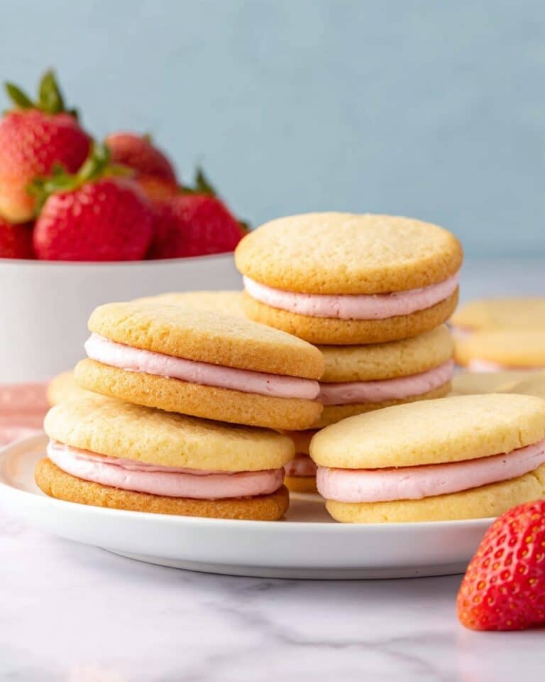 The Best Lemon Sandwich Cookies with Strawberry Frosting Recipe