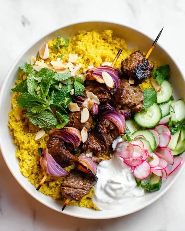 Moroccan Inspired Grilled Lamb Kebabs with Yogurt Sauce Recipe