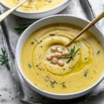 Creamy Vegan Roasted Garlic and Rosemary White Bean Soup Recipe